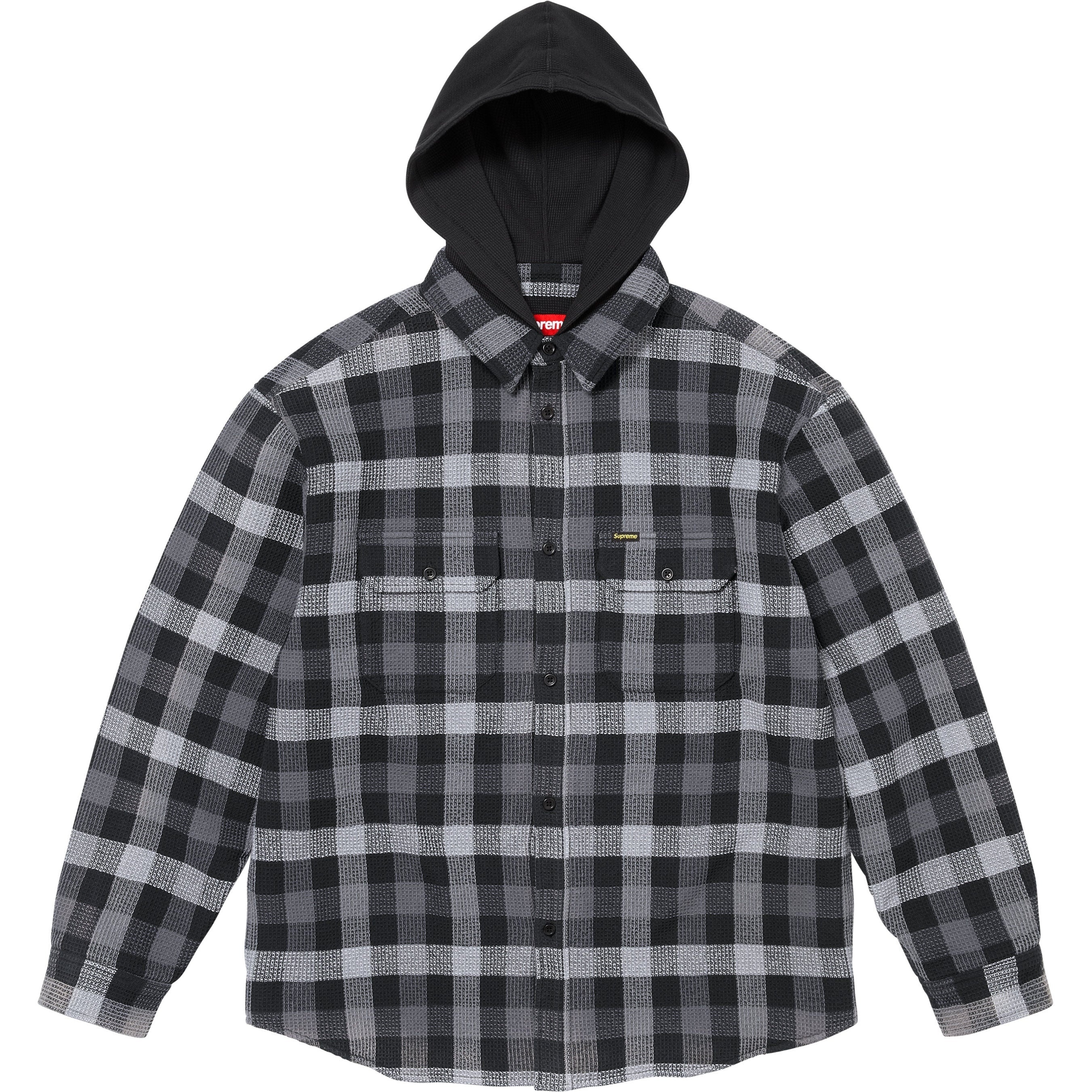 トップス Supreme waffle plaid hooded shirt Supreme Waffle Plaid Hooded Shirt (FW24) - $158