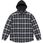 Supreme Waffle Plaid Hooded Shirt (FW24) - Black