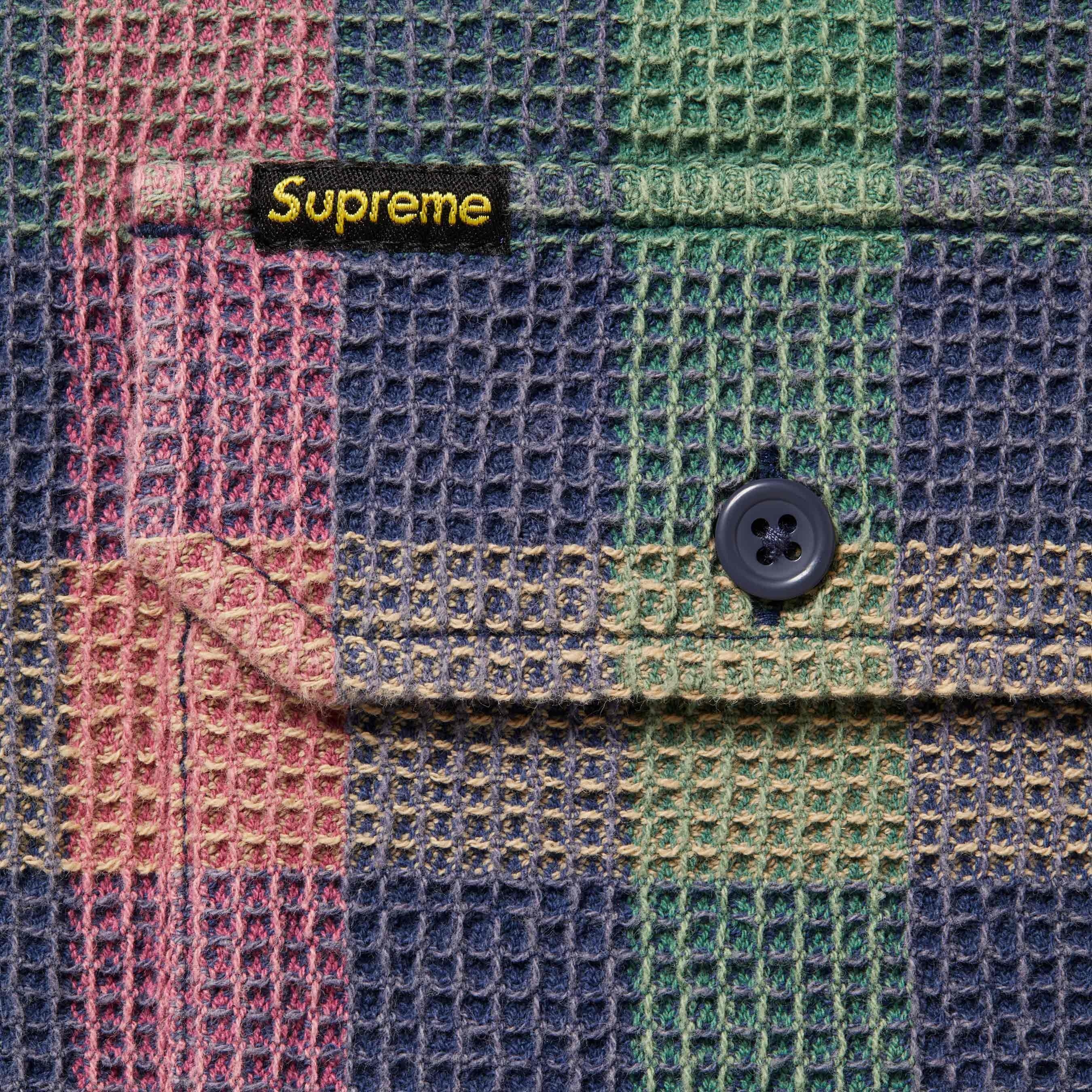 Supreme Waffle Plaid Hooded Shirt (FW24) - Multicolor - $158