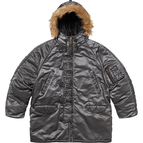Supreme Washed Flight Satin N-3B Parka - Black