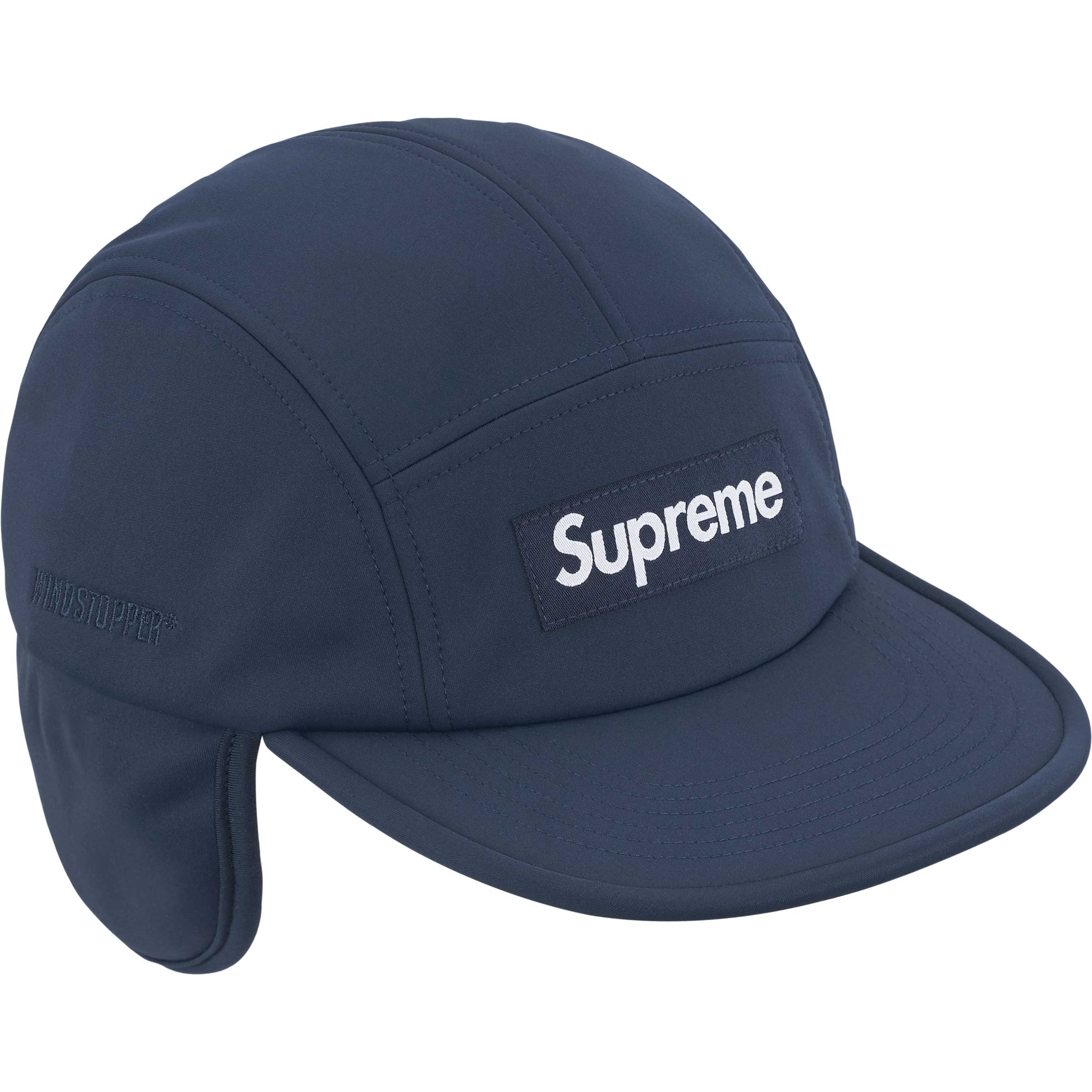 Supreme WINDSTOPPER Earflap Camp Cap (FW24) - Navy - $60