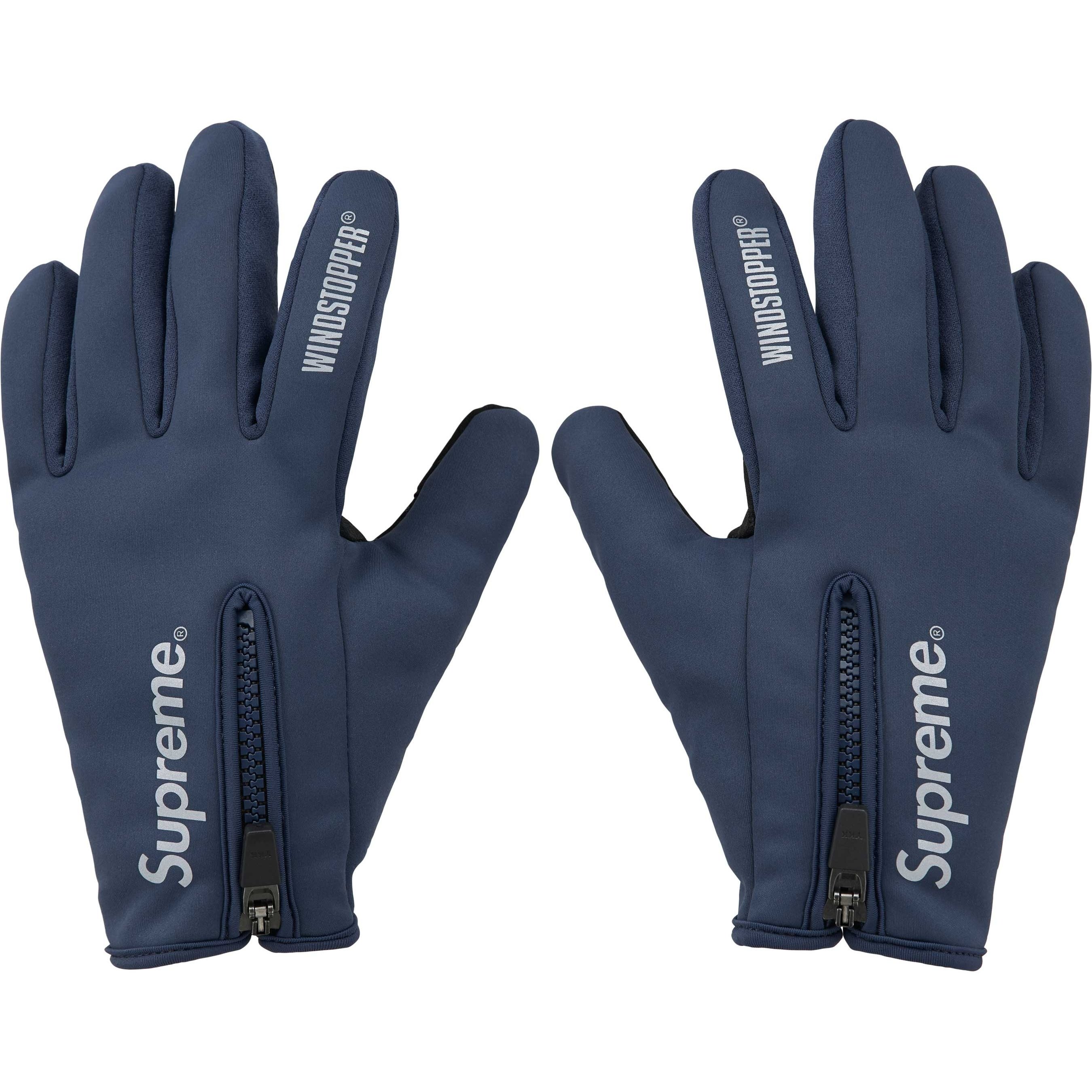 Supreme WINDSTOPPER Zip Gloves (FW24) - Navy - $68