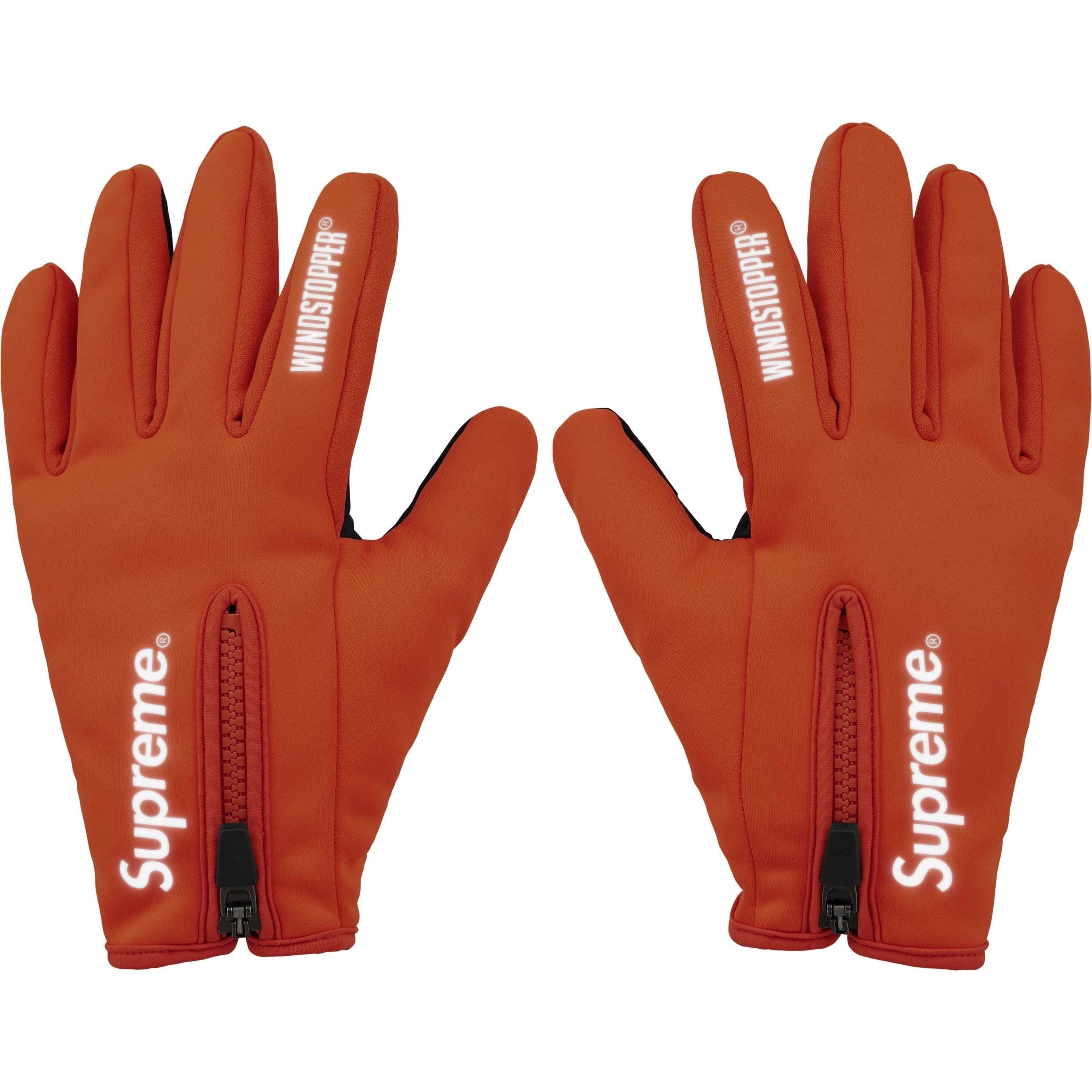 Supreme WINDSTOPPER Zip Gloves (FW24) - Orange - $68