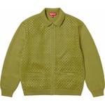 Supreme Woven Leather Zip Up Cardigan (FW24) - Green