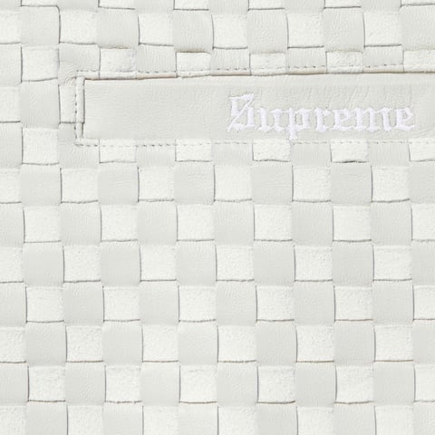 Supreme Woven Leather Zip Up Cardigan - White