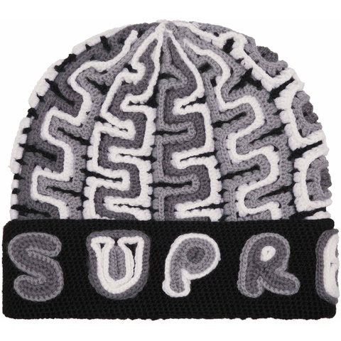 Supreme Yarn Appliqué Beanie - Black