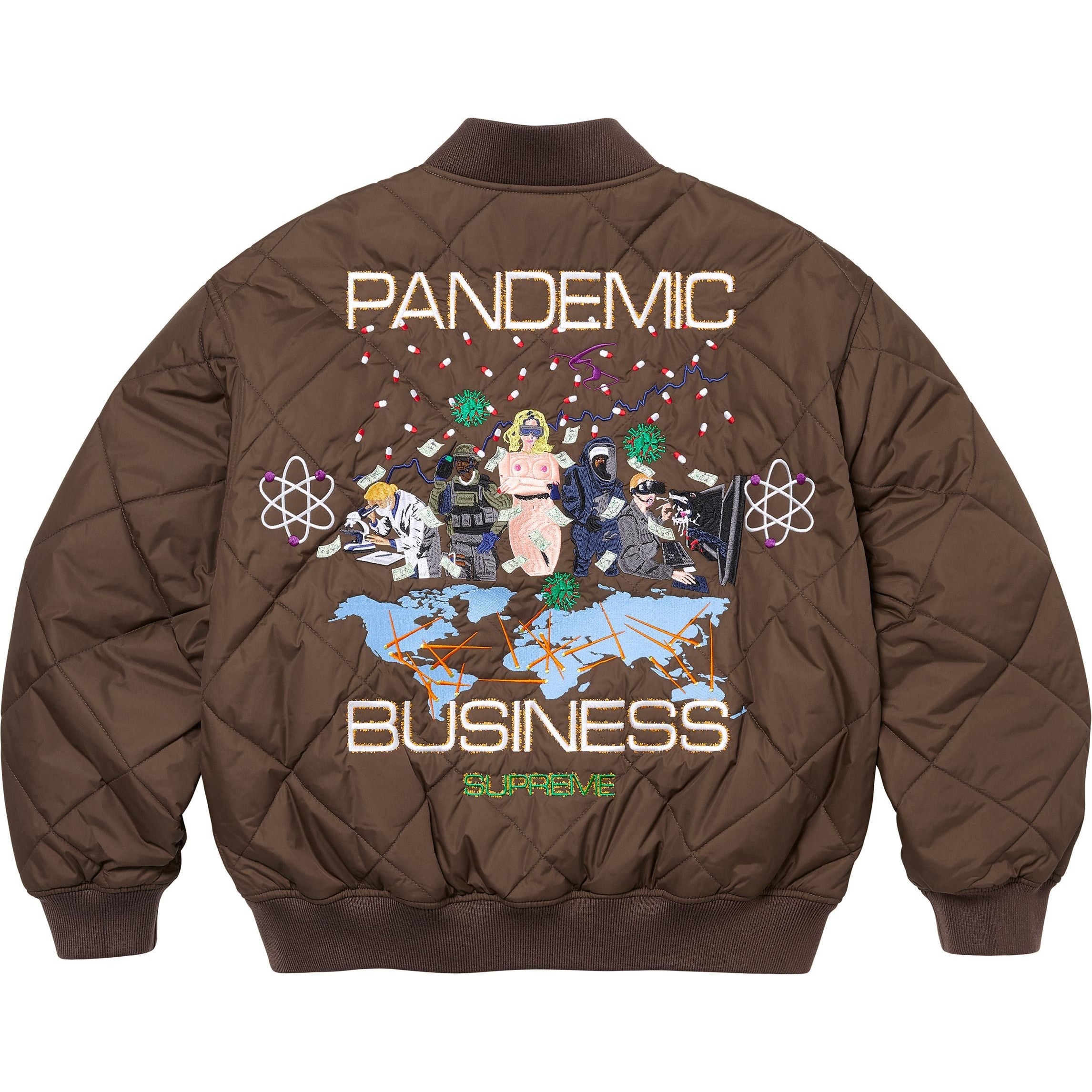 Supreme AOI Quilted Work Jacket (FW24) - Brown - $328