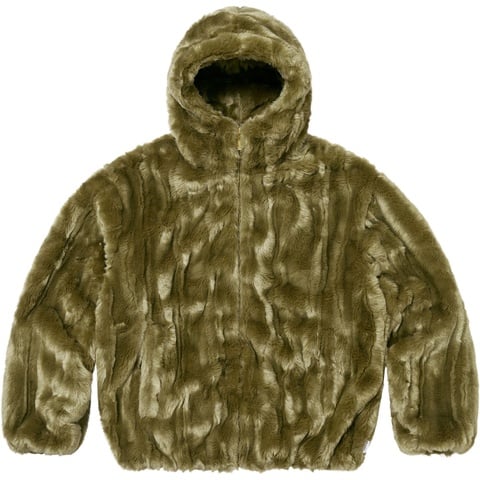Supreme Faux Fur Hooded Jacket - Olive
