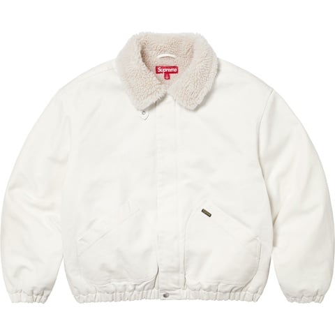 Supreme Faux Shearling Lined Bomber Jacket - White