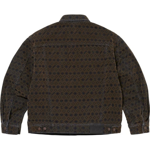 Supreme Flocked Denim Trucker Jacket - Black