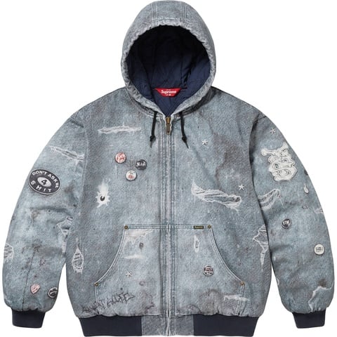 Supreme HJR Trompe L'oeil Hooded Work Jacket - Blue