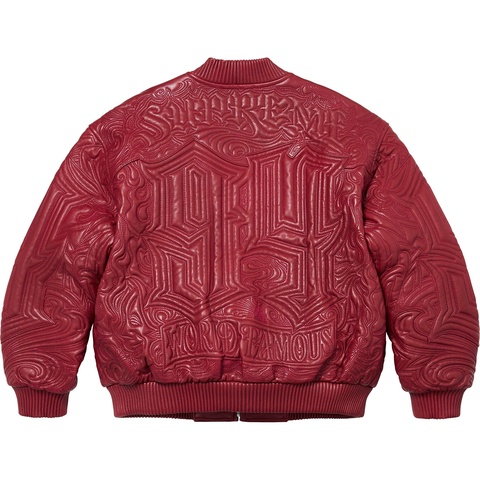 Mister Cartoon Embroidered Leather Jacket - Supreme