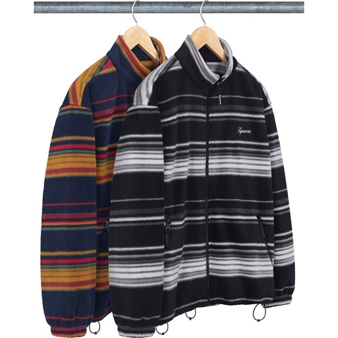 Supreme Stripe Zip Up Fleece Jacket - $198.00