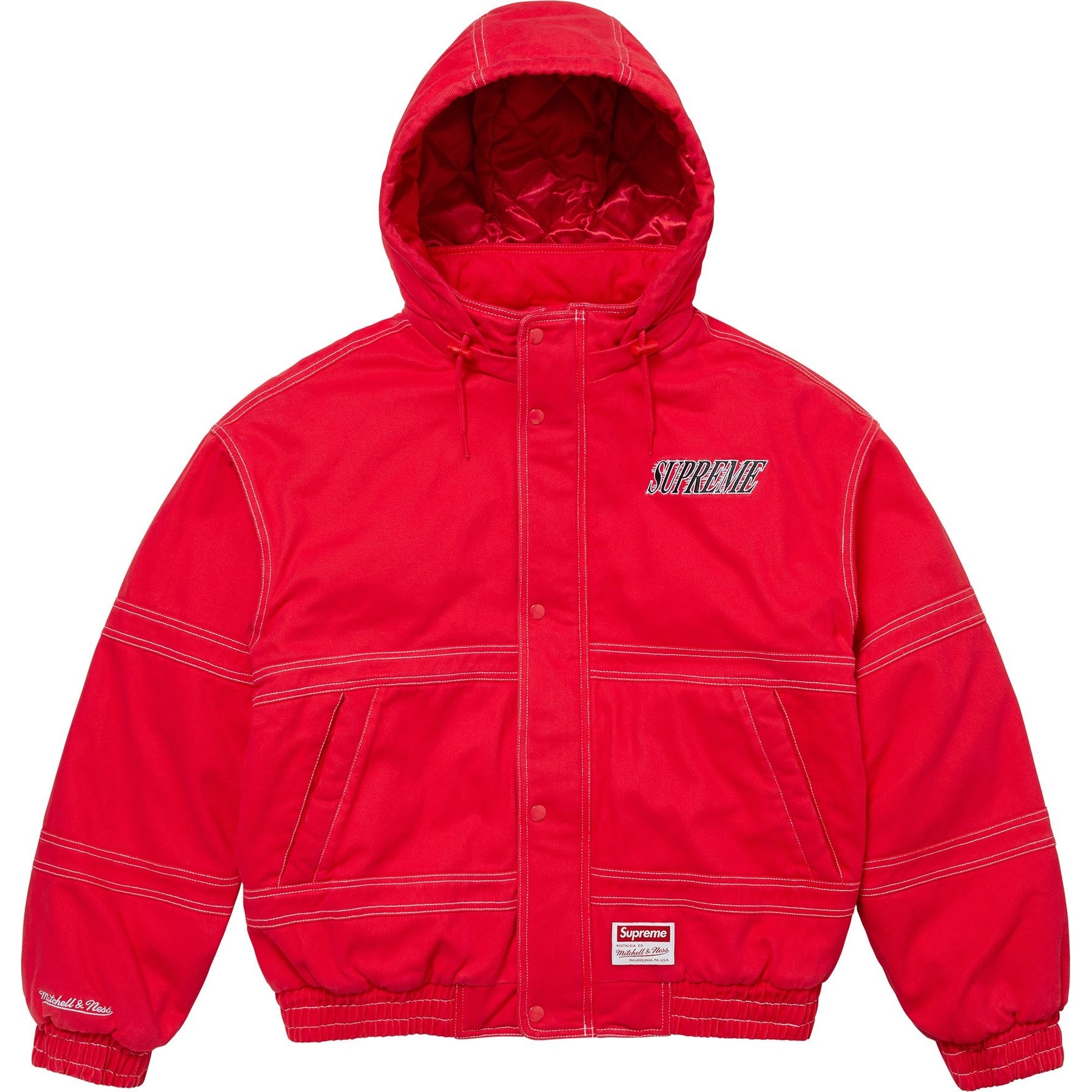 Supreme Supreme Mitchell & Ness Twill Stadium Jacket (FW24) - Red - $348