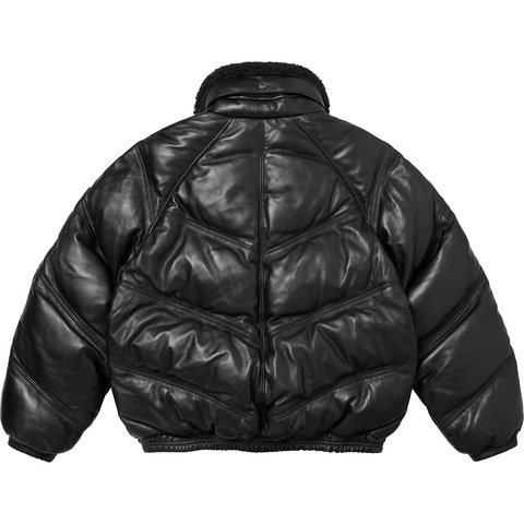 Supreme Supreme®/Schott® Chevron Leather Down Puffer Jacket - Black