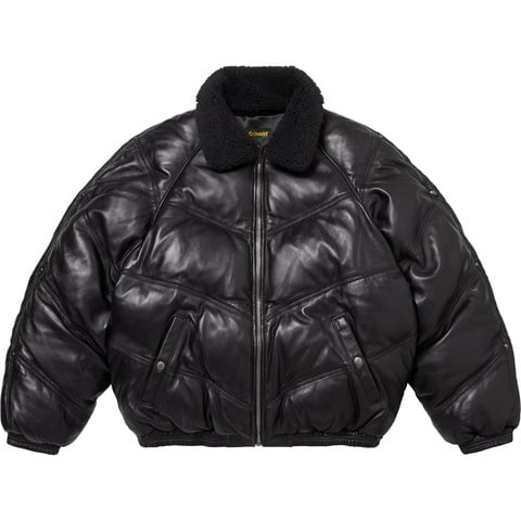 Supreme®/Schott® Chevron Leather Down Puffer Jacket - Supreme