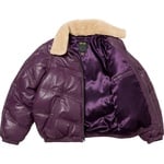 Supreme Supreme Schott Chevron Leather Down Puffer Jacket (FW24) - Purple
