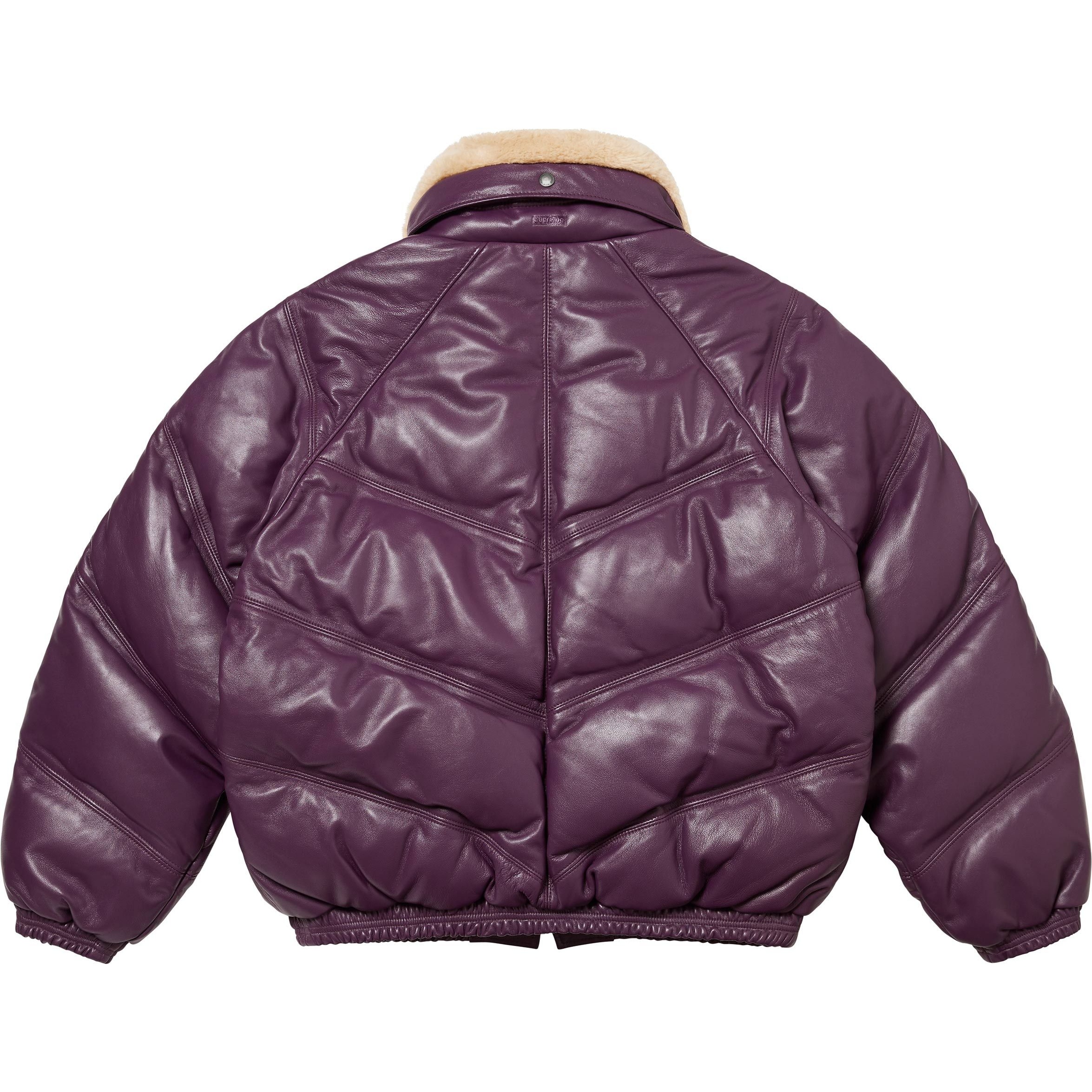 Supreme Supreme Schott Chevron Leather Down Puffer Jacket (FW24) - Purple - $1298