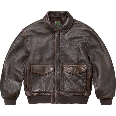 Supreme®/Schott® Snow White Hand-Painted Leather A2 Jacket - Supreme