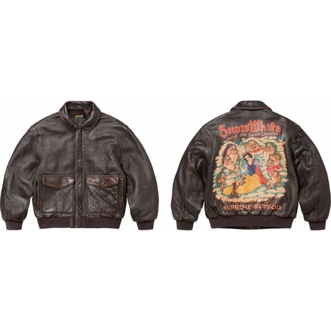 Mister Cartoon Embroidered Leather Jacket - Supreme