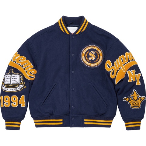 Supreme Veritas Varsity Jacket - Navy