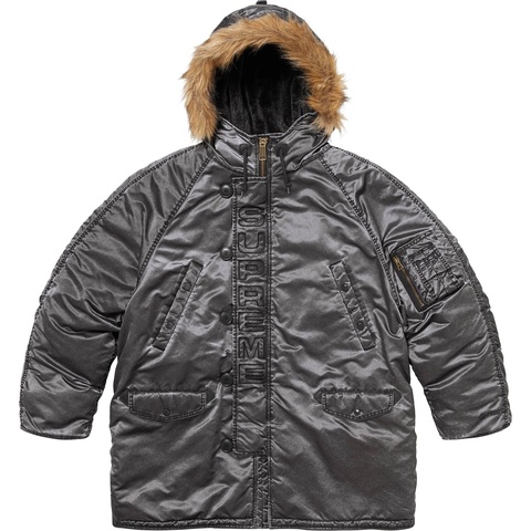 Supreme Washed Flight Satin N-3B Parka - Black