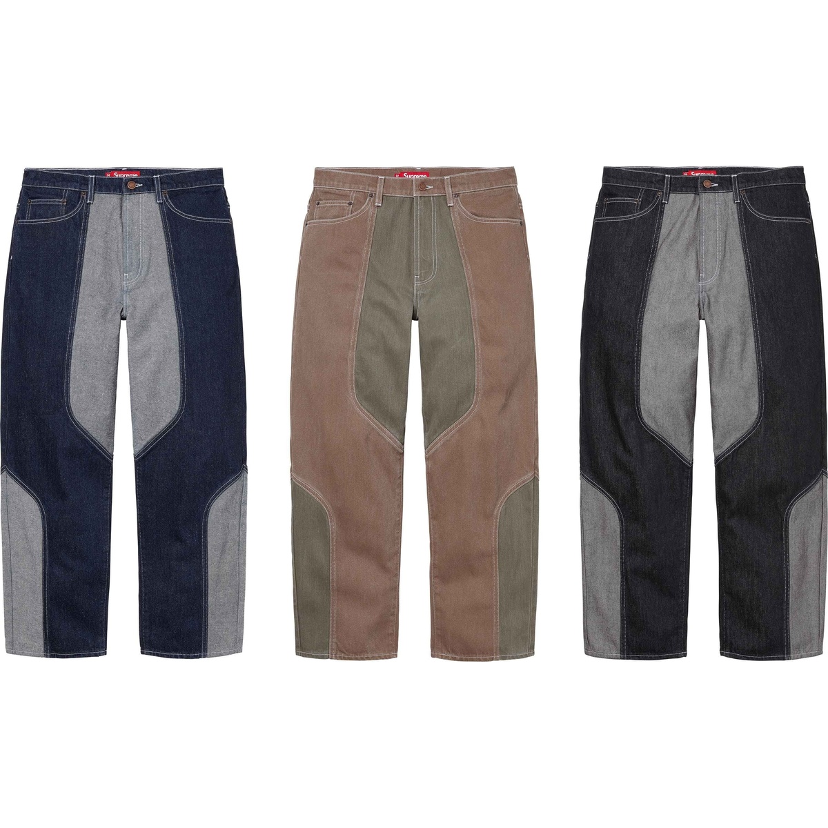 Supreme 2-Tone Paneled Baggy Jean 32インチ 2-Tone Paneled Baggy Jean - fall/winter 2024 - Supreme