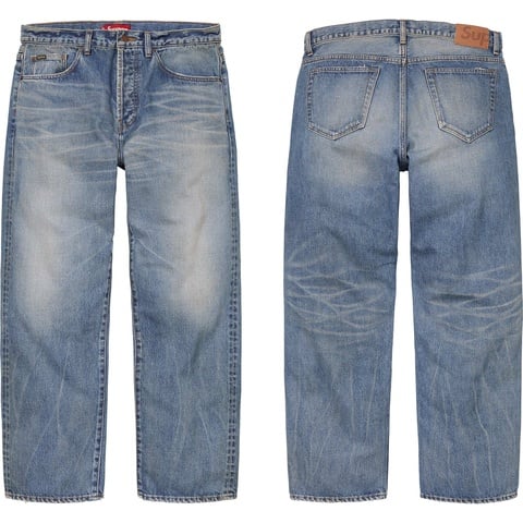 ロス現地購入Distressed Loose denim supreme Supreme Distressed Loose Fit Selvedge Jean (SS26) Washed Indigo