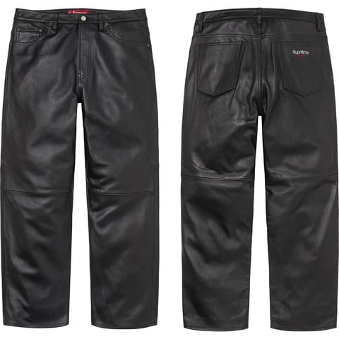 Supreme Leather Baggy 5-Pocket Jean