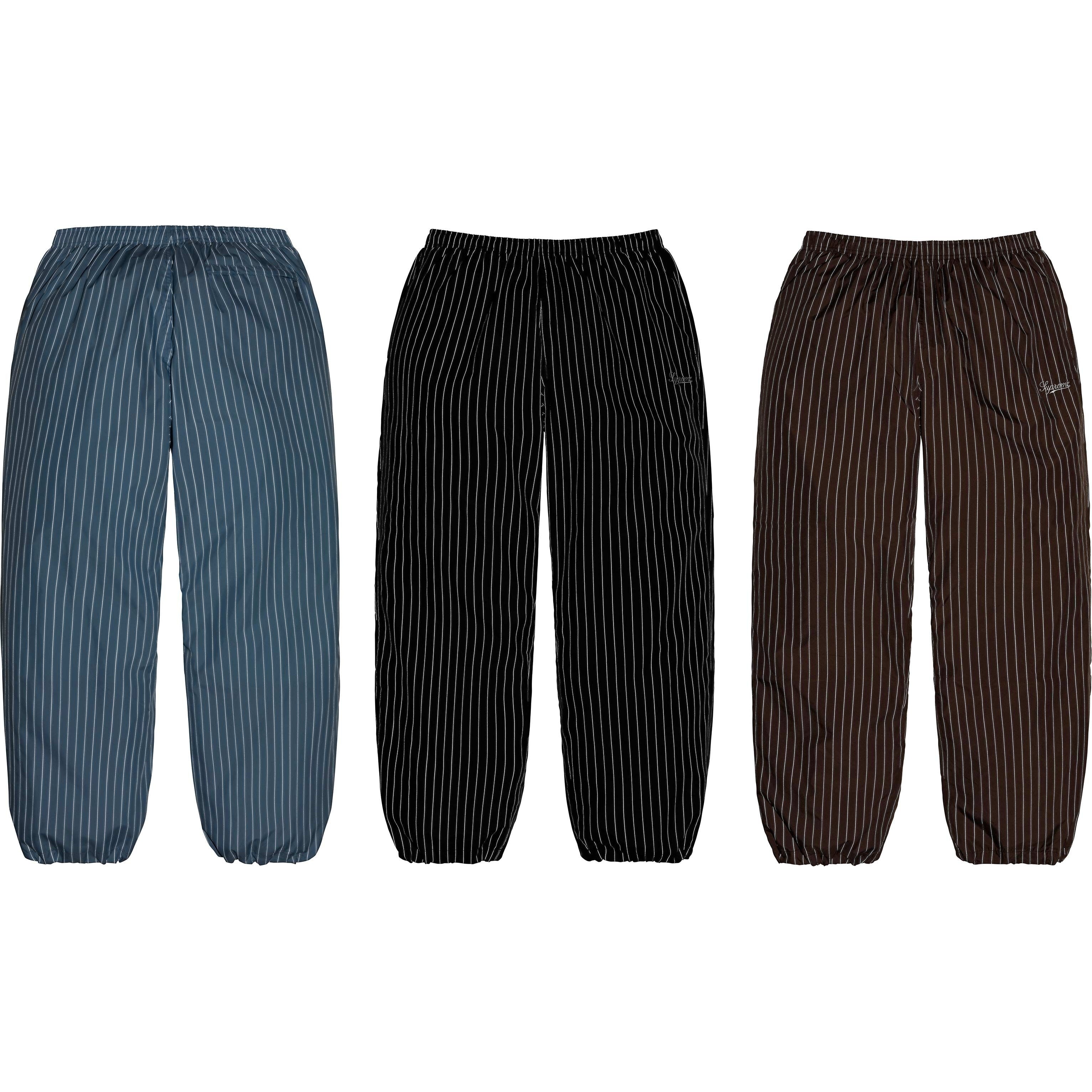 Supreme Reflective Pinstripe Track Pant (FW24) - Group Shots - $148