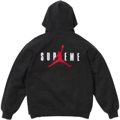 k*u様 Supreme x Jordan Hooded Sweatshirt Supreme Jordan Hooded Sweatshirt Black – YankeeKicks Online