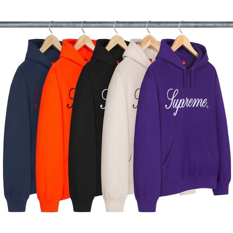 Embroidered Script Hooded Sweatshirt - Supreme