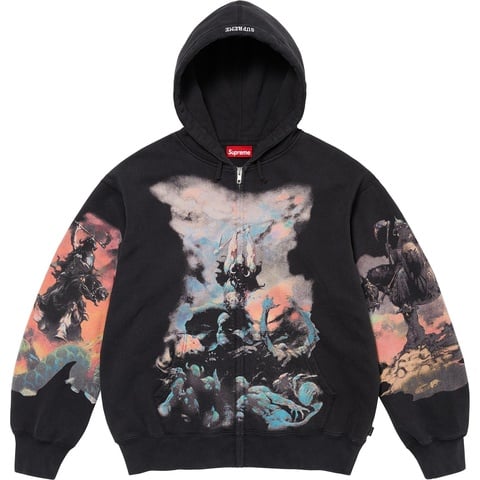 中古 Supreme x Frank Frazetta ジップアップ フーデッド NEW Size SMALL Supreme Frank Frazetta Black Zip Up Hooded