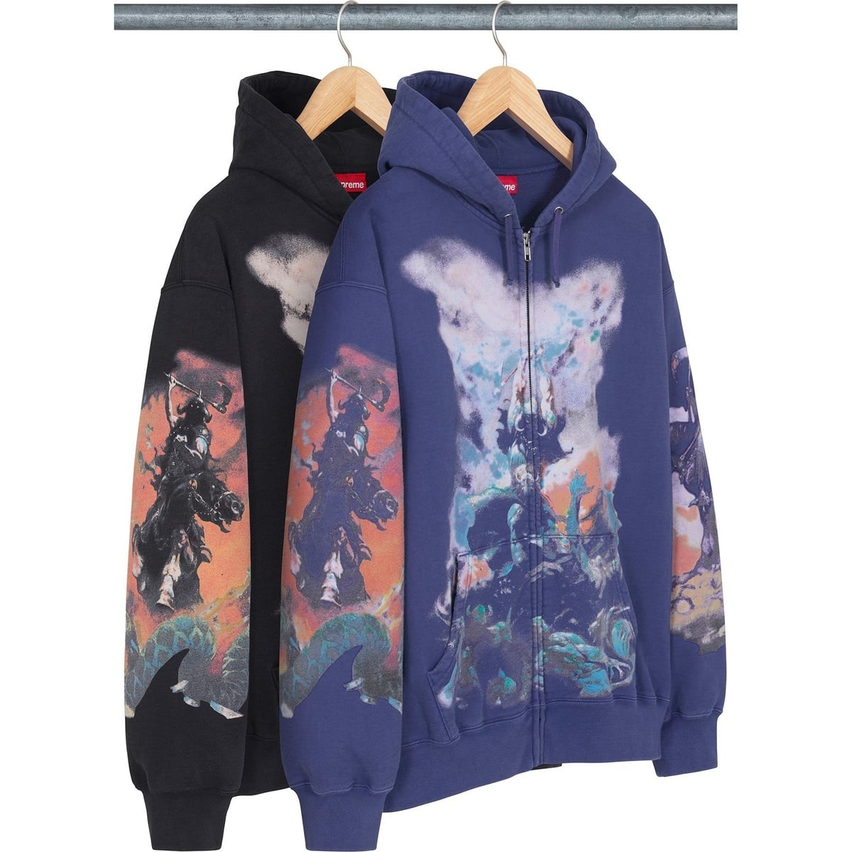 Supreme/Frank Frazetta Zip Up Hooded Sweatshirt - SupremeCommunity