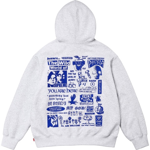 Supreme Wild Embroidered Hooded Sweatshirt - Ash Grey