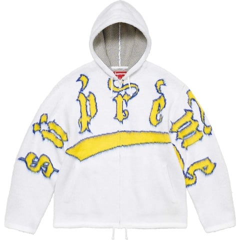 Accent Brushed Zip Up Hooded Sweater - Supreme