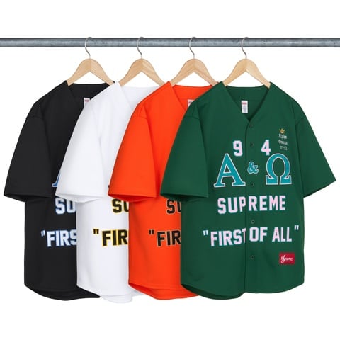 Alpha Omega Baseball Jersey ベースボール　　オメガ Alpha Omega Baseball Jersey - fall/winter 2024 - Supreme