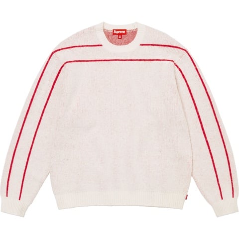 けんSupreme Back Stripe Sweater White Back Stripe Sweater - fall/winter 2024 - Supreme