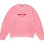 Supreme Flocked Logo Sweater (FW24) - Red