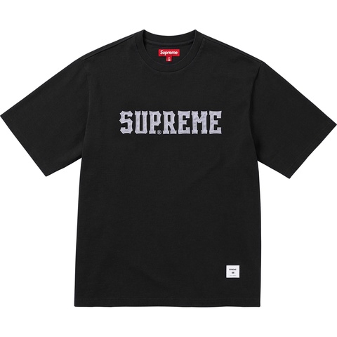 Supreme Twill Appliqué S/S Top - Black