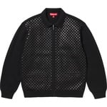 Supreme Woven Leather Zip Up Cardigan (FW24) - Black