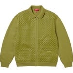 Supreme Woven Leather Zip Up Cardigan (FW24) - Green