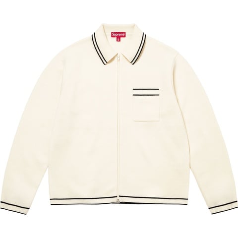 Supremeシュプリームzip up polo sweater white L Zip Up Polo Sweater - fall/winter 2024 - Supreme