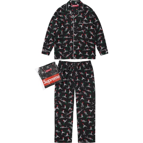 Supreme Holiday Pajama Set - Black