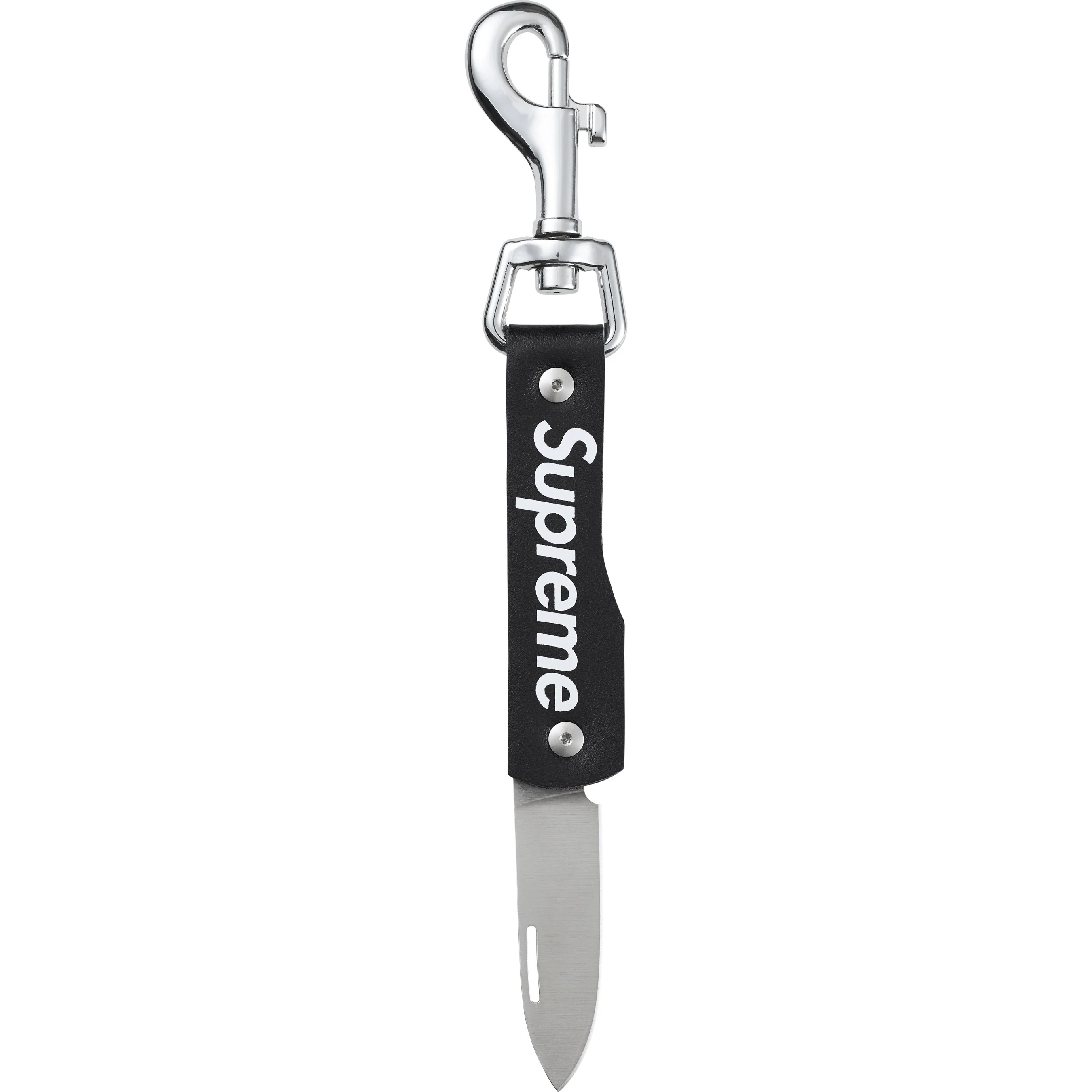 Supreme Leather Clip Knife (FW25) - Black - $138