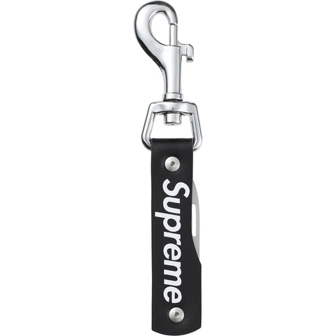 Supreme Leather Clip Knife - Black