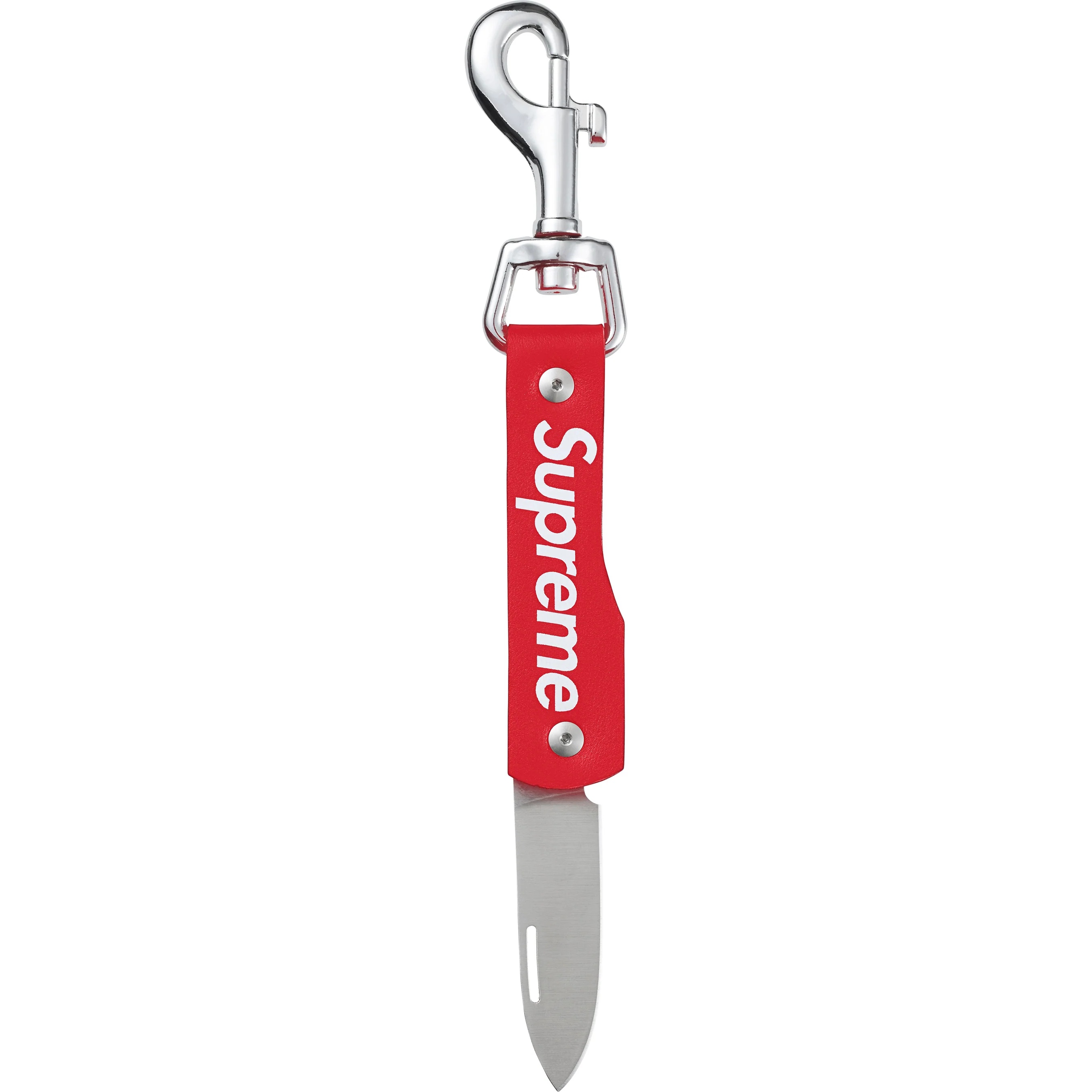 Supreme Leather Clip Knife (FW25) - Red - $138