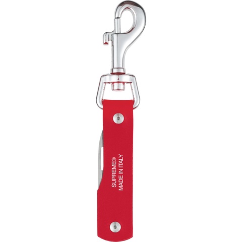 Supreme Leather Clip Knife - Red