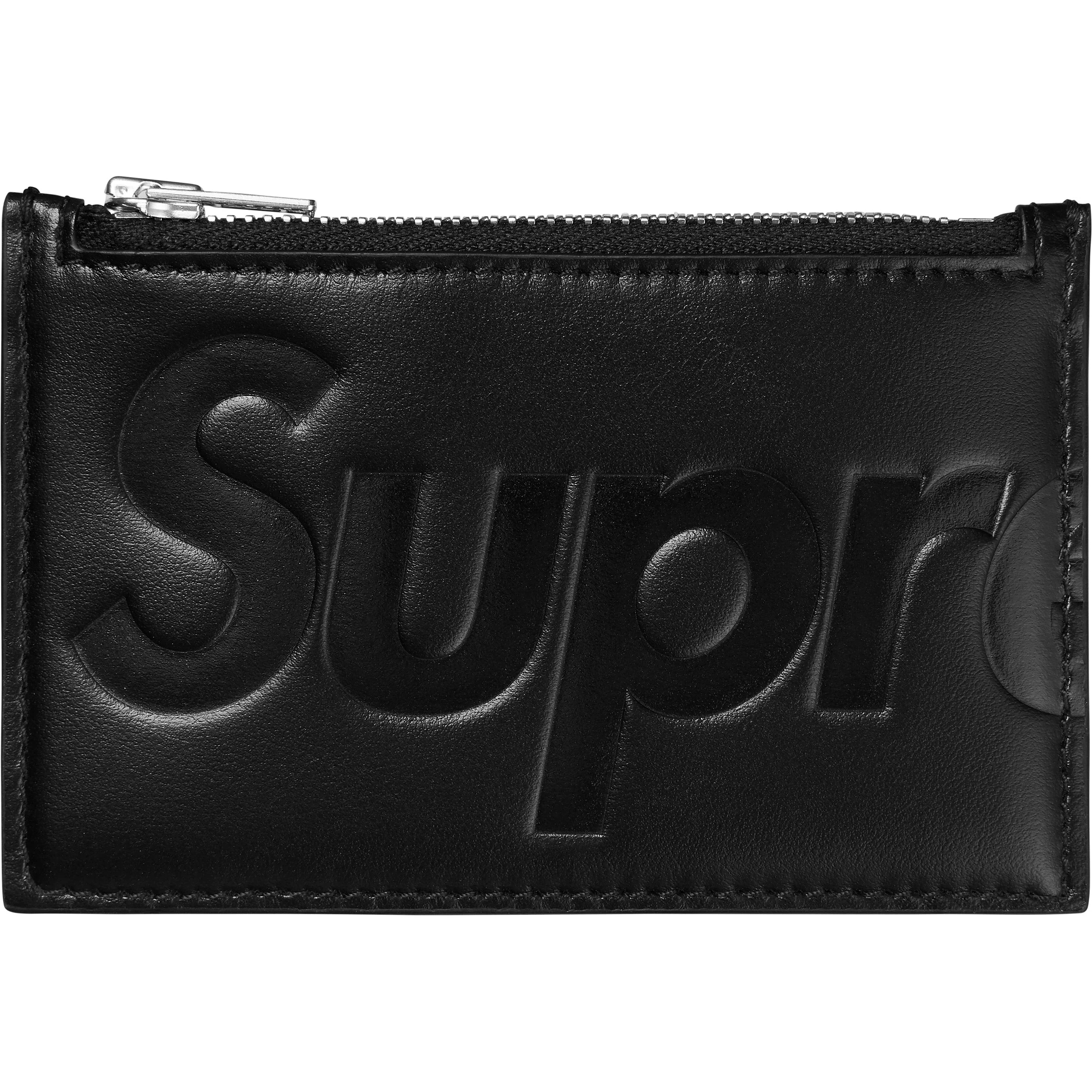Supreme Leather Zip Card Holder (FW25) - Black - $128