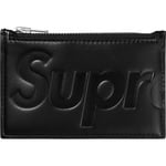 Supreme Leather Zip Card Holder (FW25) - Black